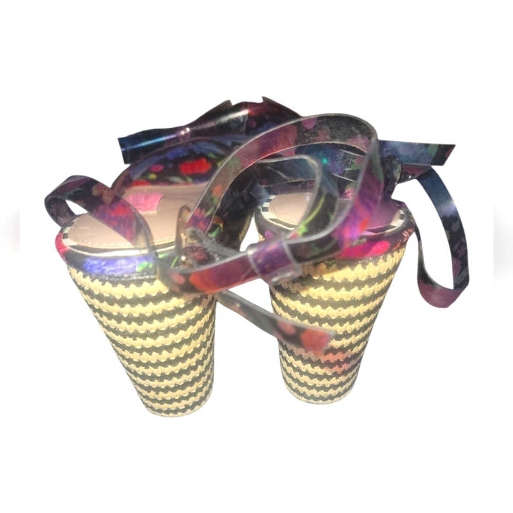 Betsy Johnson Elektra Floral Wedge Espadrille BowWomen's Sandals Sz 9 - Picture 3 of 8